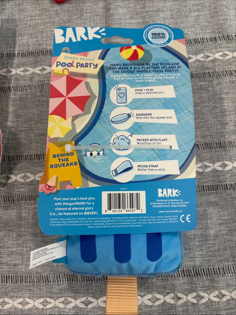 Barkbox Rocket Droolsicle Sqeeker Toy Popsicle Red White & Blue Dog Toy All Size - Picture 2 of 2